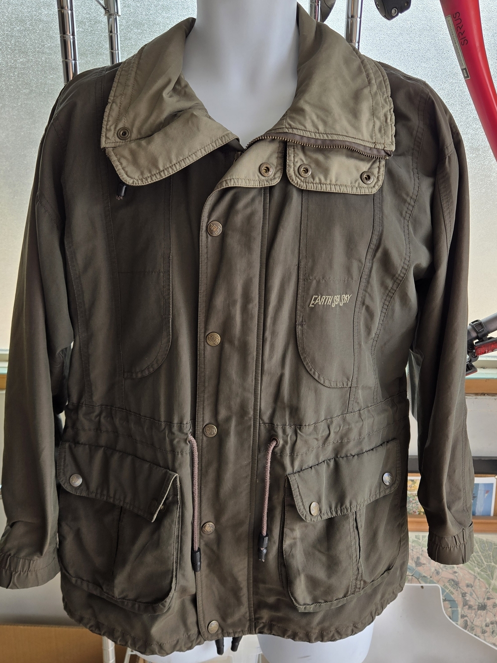 Vintage Earth Sea Sky New Zealand Olive Green Utility Field Jacket Mens Small